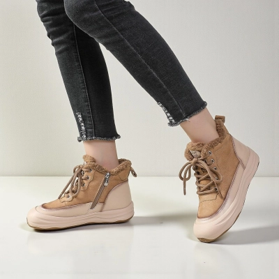 Женские зимние ботинки YM060-1 натуральная кожа какао Женские зимние ботинки YM060-1 натуральная кожа какао