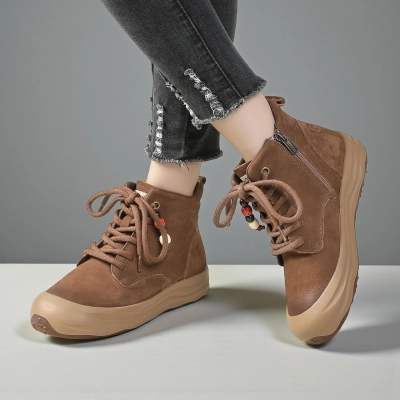 Женские зимние ботинки YM084-2 натуральная кожа кофейные Женские зимние ботинки YM084-2 натуральная кожа кофейные