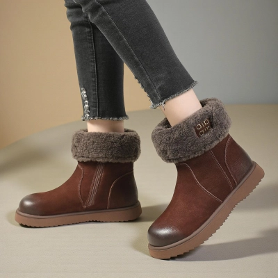 Женские зимние ботинки YM076-2 натуральная кожа коричневые Женские зимние ботинки YM076-2 натуральная кожа коричневые