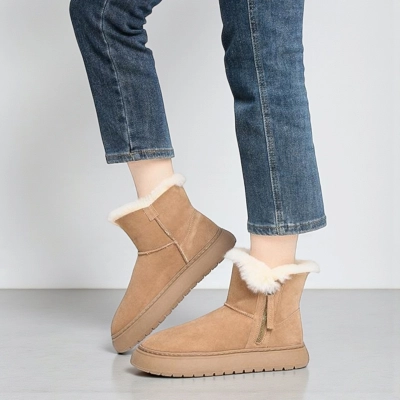 Женские зимние Угги YM017-2 натуральная замша какао Женские зимние Угги YM017-2 натуральная замша какао