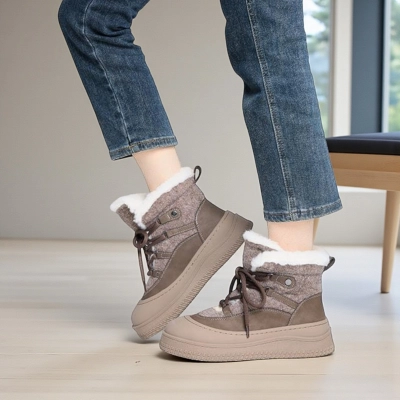 Женские зимние ботинки YM013-2 натуральная кожа и замша капучино Женские зимние ботинки YM013-2 натуральная кожа и замша капучино