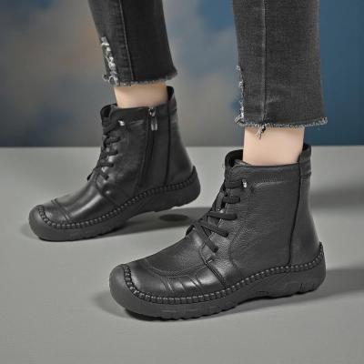 Женские зимние ботинки YM192-1 натуральная кожа черные Женские зимние ботинки YM192-1 натуральная кожа черные