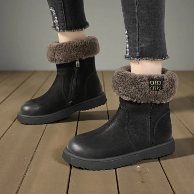 Женские зимние ботинки YM076-1 натуральная кожа черные Женские зимние ботинки YM076-1 натуральная кожа черные