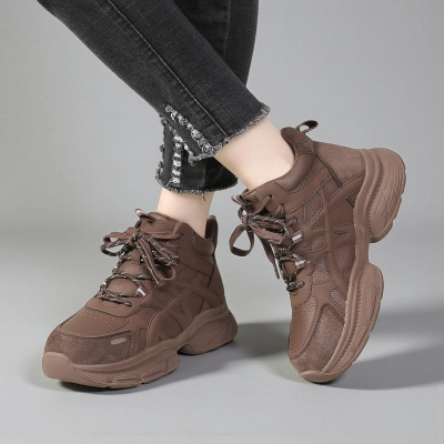 Кроссовки зимние ботинки YM131-2 натуральная замша и кожа коричневые Кроссовки зимние ботинки YM131-2 натуральная замша и кожа коричневые