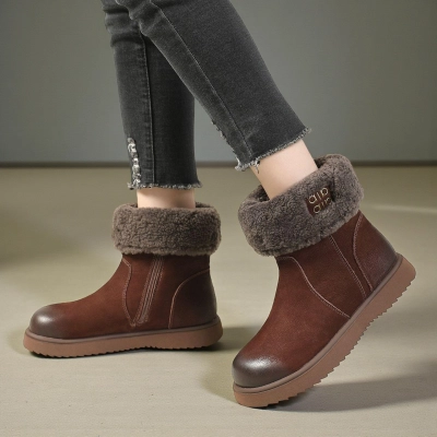 Женские зимние ботинки YM076-2 натуральная кожа шоколадные Женские зимние ботинки YM076-2 натуральная кожа шоколадные