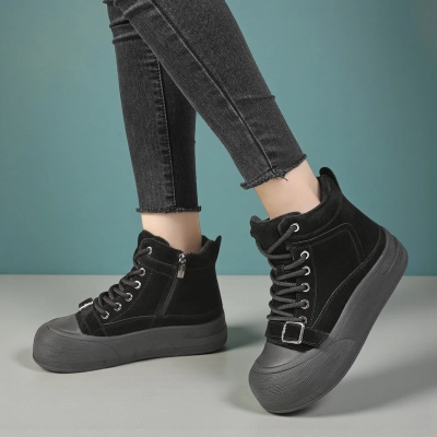 Женские зимние ботинки YM097-2 натуральная замша черные Женские зимние ботинки YM097-2 натуральная замша черные