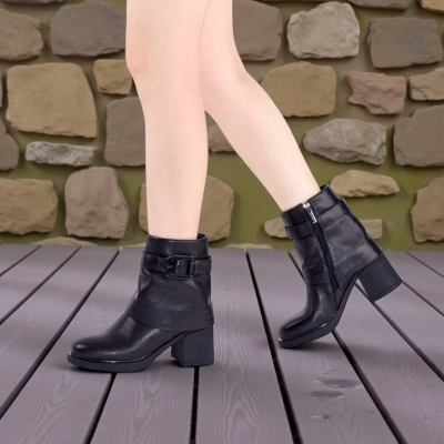 Женские зимние полусапоги W306-1 натуральная кожа черные Женские зимние полусапоги W306-1 натуральная кожа черные