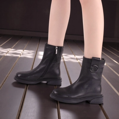 Женские зимние полусапоги W275-1 натуральная кожа черные Женские зимние полусапоги W275-1 натуральная кожа черные