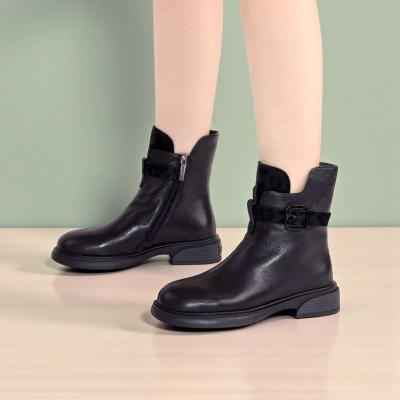 Женские зимние полусапоги W258-1 натуральная кожа черные Женские зимние полусапоги W258-1 натуральная кожа черные