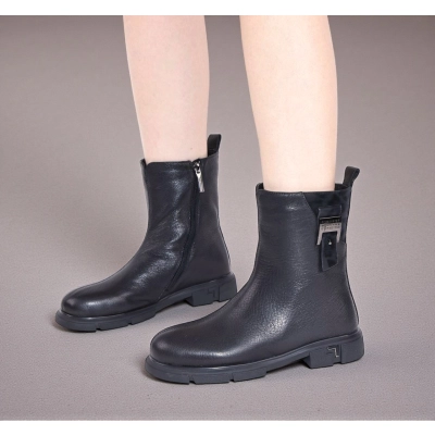 Женские зимние полусапоги W284-1 натуральная кожа черные Женские зимние полусапоги W284-1 натуральная кожа черные