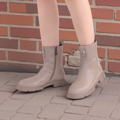 Женские зимние полусапоги W283-2 натуральная кожа бежевые Женские зимние полусапоги W283-2 натуральная кожа бежевые