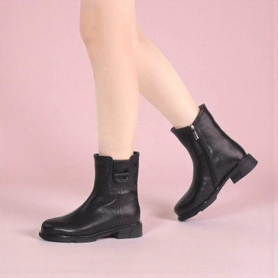 Женские зимние полусапоги W297-1 натуральная кожа черные Женские зимние полусапоги W297-1 натуральная кожа черные