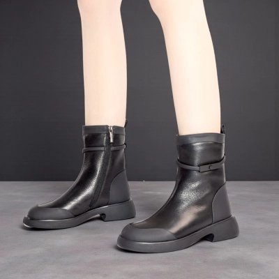 Женские зимние полусапоги W144-1 натуральная кожа черные Женские зимние полусапоги W144-1 натуральная кожа черные