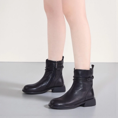 Женские зимние полусапоги W265-1 натуральная кожа черные Женские зимние полусапоги W265-1 натуральная кожа черные