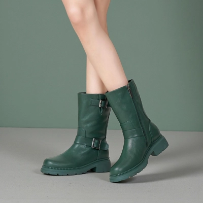 Женские зимние полусапоги GMA2-3 натуральная кожа зеленые Женские зимние полусапоги GMA2-3 натуральная кожа зеленые