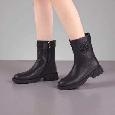 Женские зимние полусапоги W305-1 натуральная кожа черные Женские зимние полусапоги W305-1 натуральная кожа черные