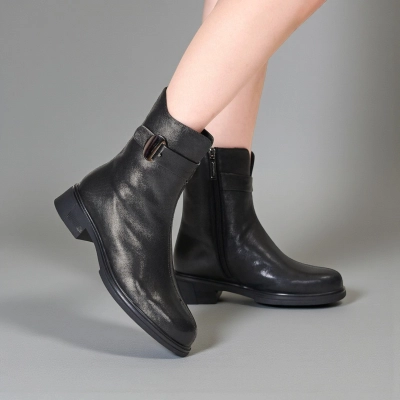 Полусапоги женски зимние нат. кожа черные GM114-1