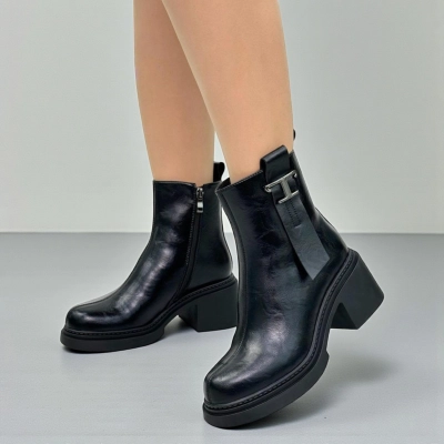 Ботинки женские зимние натуральная кожа черные H1099-1 Ботинки женские зимние натуральная кожа черные H1099-1