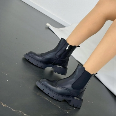 Ботинки женские челси зимние натуральная кожа черные H1097-1 Ботинки женские челси зимние натуральная кожа черные H1097-1