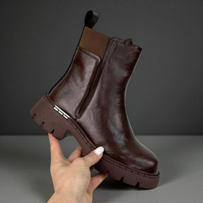 Ботинки женские зимние натуральная кожа коричневые H1098-8 Ботинки женские зимние натуральная кожа коричневые H1098-8