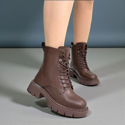 Ботинки женские зимние натуральная кожа коричневые H1096-8 Ботинки женские зимние натуральная кожа коричневые H1096-8