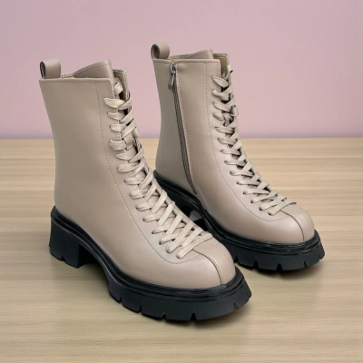 Ботинки женские зимние натуральная кожа бежевые H1091-7 Ботинки женские зимние натуральная кожа бежевые H1091-7