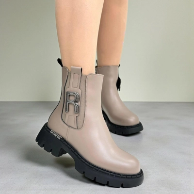 Ботинки женские зимние натуральная кожа бежевые H1095-7 Ботинки женские зимние натуральная кожа бежевые H1095-7