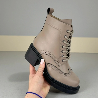 Ботинки женские зимние натуральная кожа бежевые H1101-7 Ботинки женские зимние натуральная кожа бежевые H1101-7