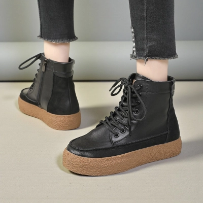 Ботинки женские зимние натуральная кожа черные YM220-1 Ботинки женские зимние натуральная кожа черные YM220-1