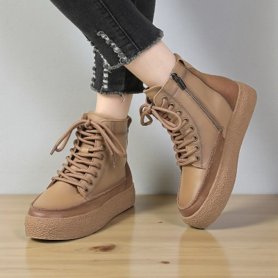 Ботинки женские зимние натуральная кожа бежевые YM220-2 Ботинки женские зимние натуральная кожа бежевые YM220-2