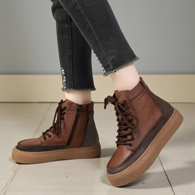 Ботинки женские зимние натуральная кожа коричневые YM220-3 Ботинки женские зимние натуральная кожа коричневые YM220-3