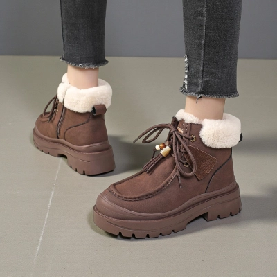 Ботинки женские зимние натуральная кожа коричневые YM040-3 Ботинки женские зимние натуральная кожа коричневые YM040-3