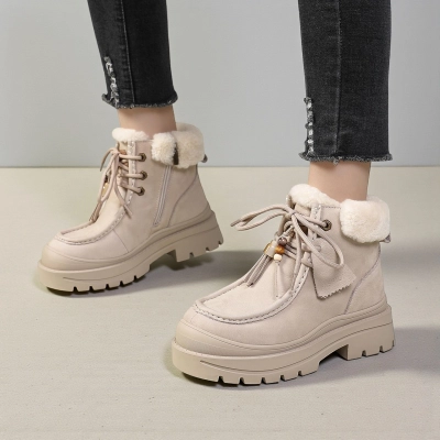 Ботинки женские зимние натуральная кожа бежевые YM040-2 Ботинки женские зимние натуральная кожа бежевые YM040-2