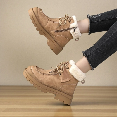 Ботинки женские зимние натуральная кожа песочные YM040-5 Ботинки женские зимние натуральная кожа песочные YM040-5