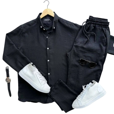 Мужской костюм двойка сингапур черный 8063 Мужской костюм двойка сингапур черный 8063