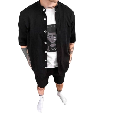 Мужской костюм двойка лен хлопок черный 8082 Мужской костюм двойка лен хлопок черный 8082