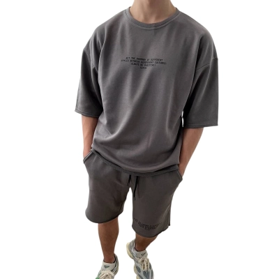 Мужской костюм двойка Турецкая трехнитка серый 8088 Мужской костюм двойка Турецкая трехнитка серый 8088