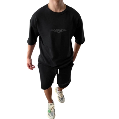 Мужской костюм двойка Турецкая трехнитка черный 8090 Мужской костюм двойка Турецкая трехнитка черный 8090