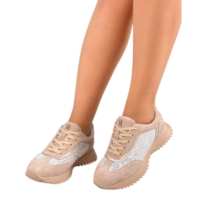 Кроссовки женские на лето SAIVVILA натуральная замша бежевые 7129 Кроссовки женские на лето SAIVVILA натуральная замша бежевые 7129