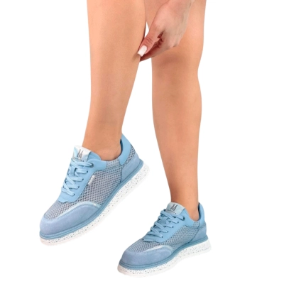 Кроссовки женские на лето SAIVVILA натуральная замша с сеткой голубые 7144 Кроссовки женские на лето SAIVVILA натуральная замша с сеткой голубые 7144
