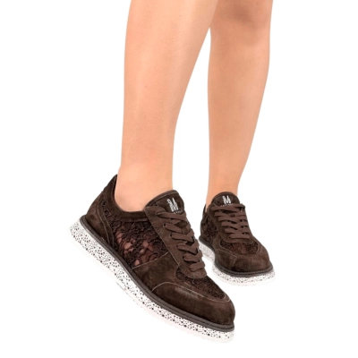 Кроссовки женские на лето SAIVVILA натуральная замша с сеткой шоколадные 7153 Кроссовки женские на лето SAIVVILA натуральная замша с сеткой шоколадные 7153