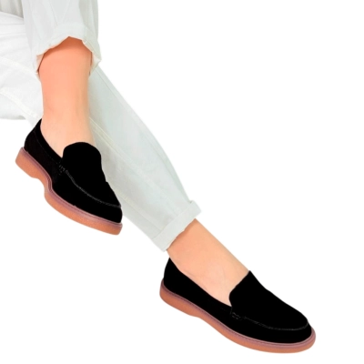 Лоферы женские SAIVVILA натуральная замша черные 7176 Лоферы женские SAIVVILA натуральная замша черные 7176