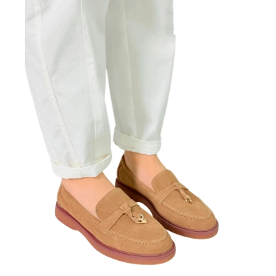 Лоферы женские SAIVVILA натуральная замша бежевые 7188 Лоферы женские SAIVVILA натуральная замша бежевые 7188