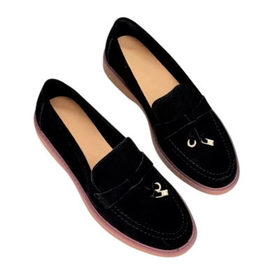 Лоферы женские SAIVVILA натуральная замша черные 7190 Лоферы женские SAIVVILA натуральная замша черные 7190