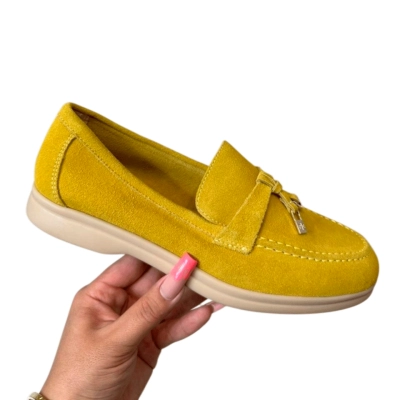 Лоферы женские SAIVVILA натуральная замша горчичные 7204 Лоферы женские SAIVVILA натуральная замша горчичные 7204