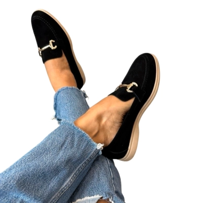 Лоферы женские SAIVVILA натуральная замша черные 7207 Лоферы женские SAIVVILA натуральная замша черные 7207