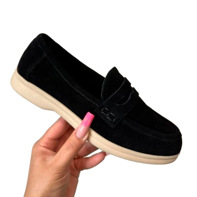 Лоферы женские SAIVVILA натуральная замша черные 7214 Лоферы женские SAIVVILA натуральная замша черные 7214