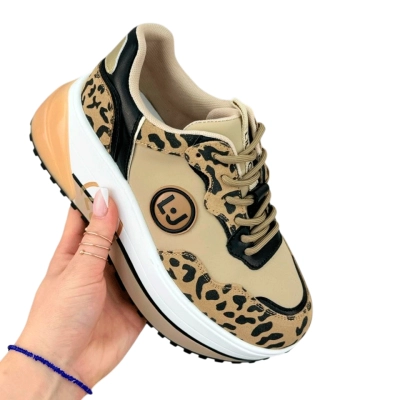 Кроссовки женские SAIVVILA комбинированная кожа леопардовые 7221 Кроссовки женские SAIVVILA комбинированная кожа леопардовые 7221