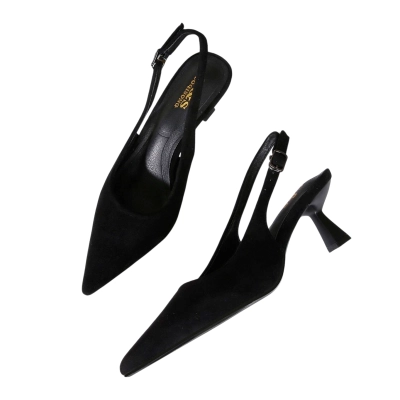 Туфли женские на лето GUOQISONG G&S искусственная замша черные 566-А7 Туфли женские на лето GUOQISONG G&S искусственная замша черные 566-А7