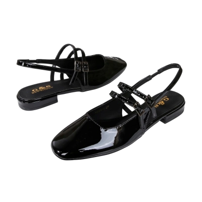 Туфли женские на лето GUOQISONG G&S искусственная лак кожа черные HD80-1 Туфли женские на лето GUOQISONG G&S искусственная лак кожа черные HD80-1